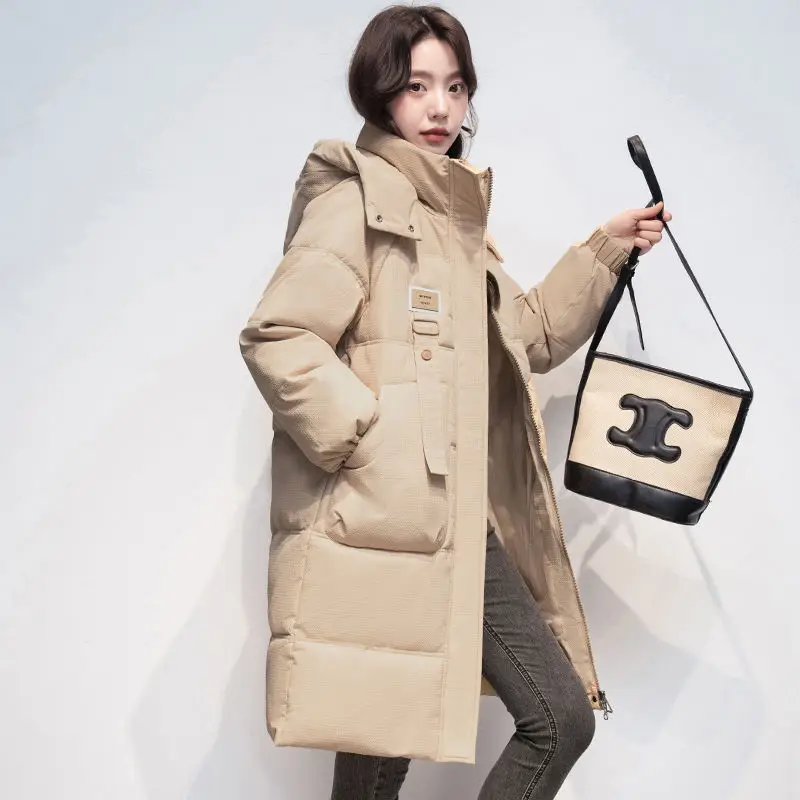 

2024 New Women's Winter Coats Long Section Warm Basic Jacket Coat Fashion Slim Outwear Female Korean Large Size Jackets D468