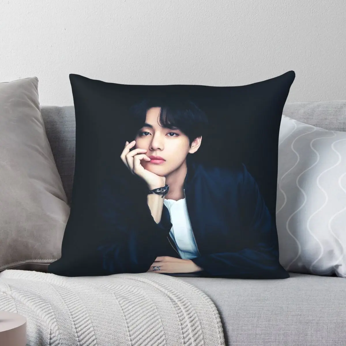 7 FATES V KIM TAEHYUNG 2021 Pillowcase Polyester Linen Velvet Creative Zip Decor Throw Pillow Case Home Cushion Case 45x45