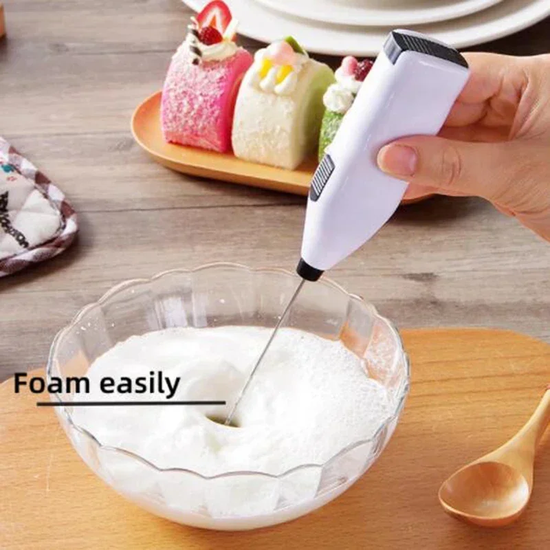 Electric Whisk Mixer Household Handheld Mini Egg Beater Kitchen Blender Coffee Milk Tea Beat Up Cream Stirring