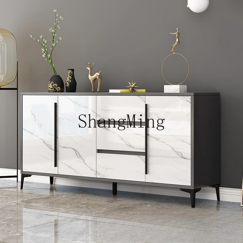 

FG Modern Simple Painting Edge Multifunctional Kitchen Storage Locker Microwave Oven Cupboard Tea Cabinet