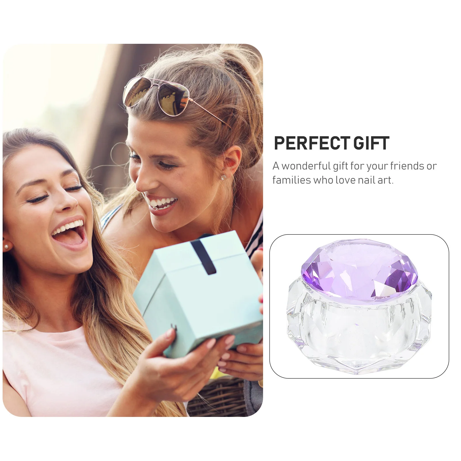 Tasse en verre de cristal pour Nail Art, bol de mélange de liquide décoratif, conception transparente, Base Stable pour poudre de vernis à ongles