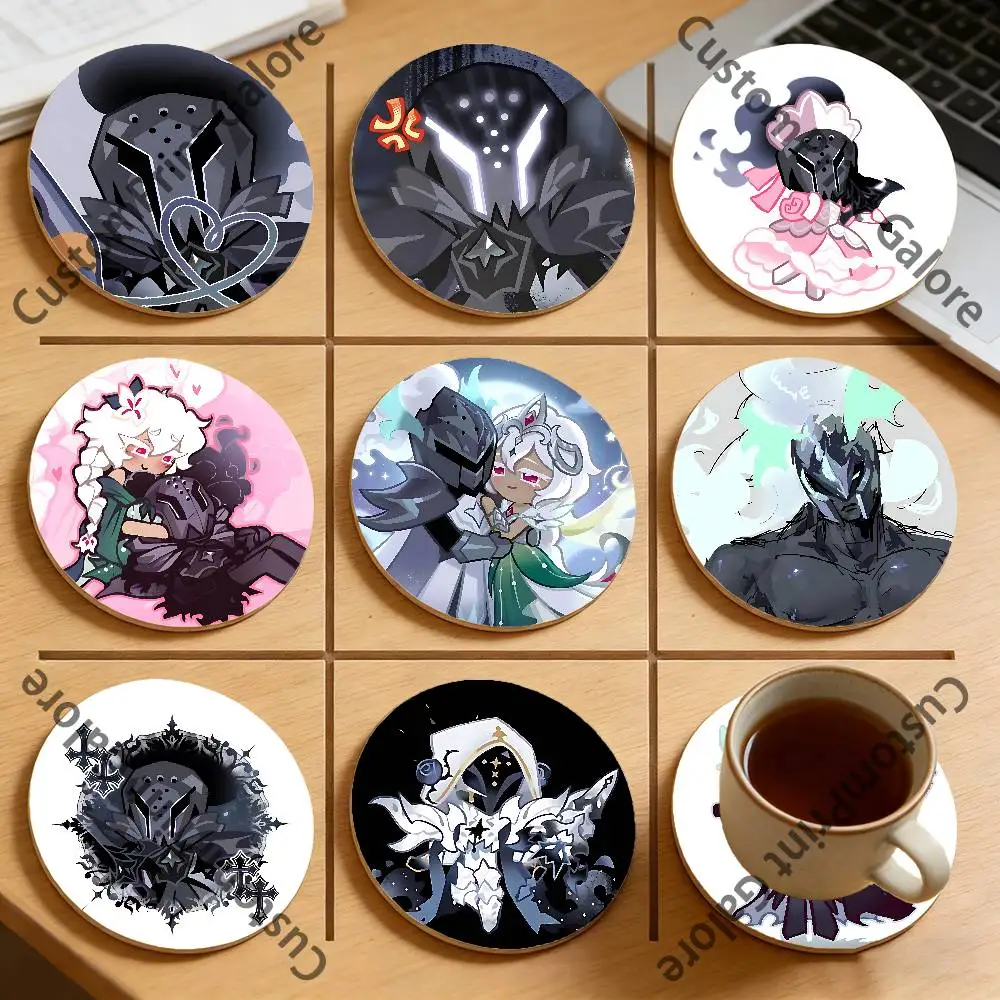 

C-CookieS Silent Salt Round Pine Coasters Durable Reusable Beautiful Home Decor Non-Slip Water-Resistant