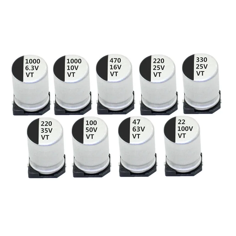145pcs 25V 100uF SMD Aluminum Electrolytic Capacitor for LED Driver Power Supply Switching