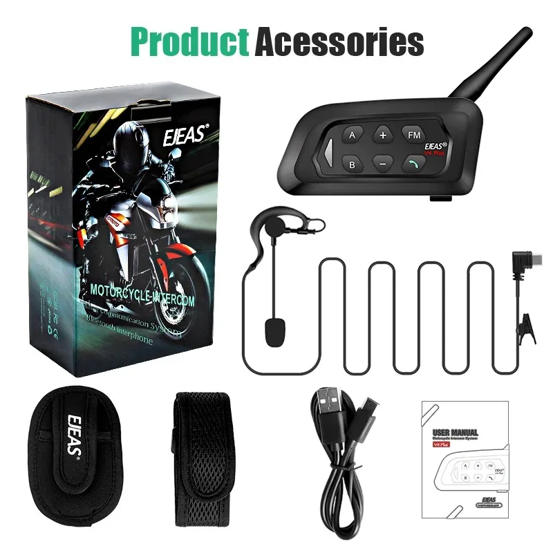 EJEAS V4C Plus Fußball Schiedsrichter Intercom Headset Bluetooth 1500M Voll Duplex Kopfhörer Fußball Konferenz Interphone – Detail 16