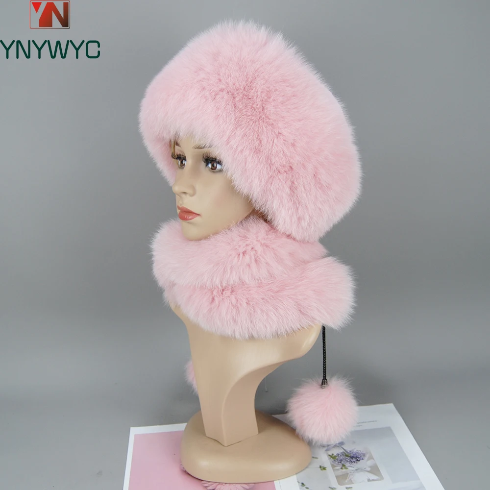 

100% Natural Fox Fur Bomber Hats Russian Women Winter Thick Warm Real Fox Fur Hat Luxury Lady Fox Fur And Rex Rabbit Fur Caps