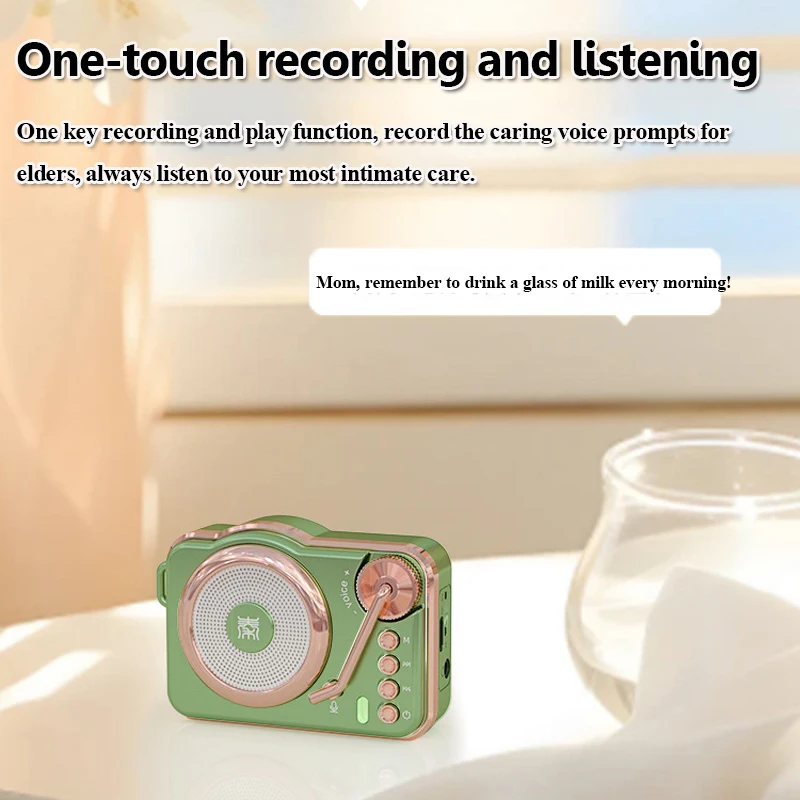 Portable Retro Bluetooth Speaker Wireless Hifi Sound Bluetooth Music Box Vintage Soundbar Recorder Support TF Card Wired Headset