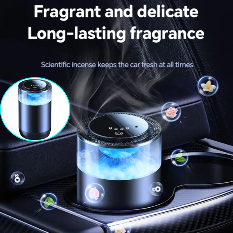 New Smart Car Air Freshener Rechargeable Car Aroma Diffuser Cloud Mist with Sound Pickup Lamp RGB Light for Automotive Interior