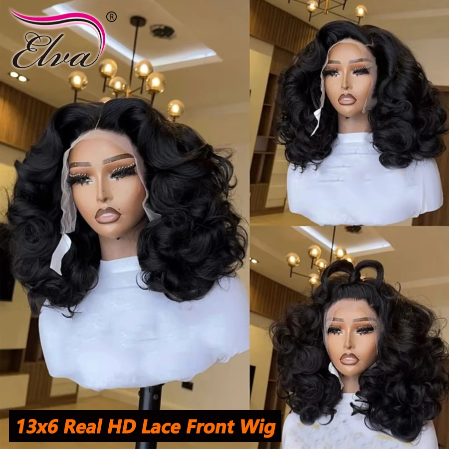 

Super Double Draw 13x6 Transparent HD Lace Frontal Gluless Wig Preplucked Human Hair Ready To Wear 250% Density Loose Wave Wig