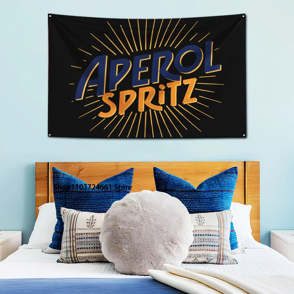 Italian Bitter Orange Aperitif Decoration Bedroom Wall Art Indoor Tapestry for Aperols Flag Polyester Digital Printing Banner