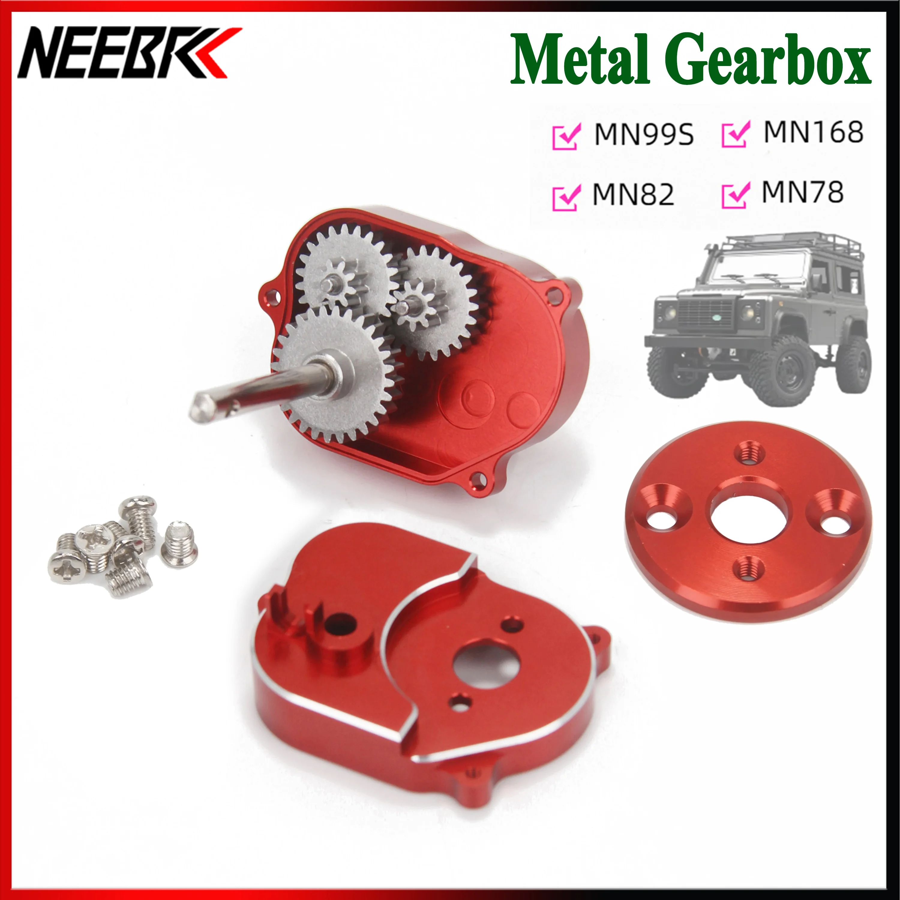 Full Metal Transmission Gearbox for 1/12 RC Car Crawler MN Model 370 Motor MN82 MN78 MN99S MN168 MN98 Upgrade Accessories Parts