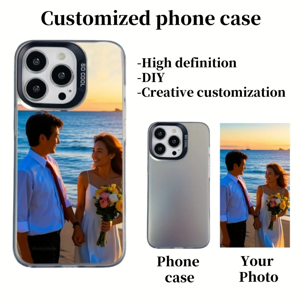 

DIY customize personal photos phone case for iPhone 16 15 14 13 12 11 Pro/ Max/Plus shock-proof rear cover anti-fingerprint