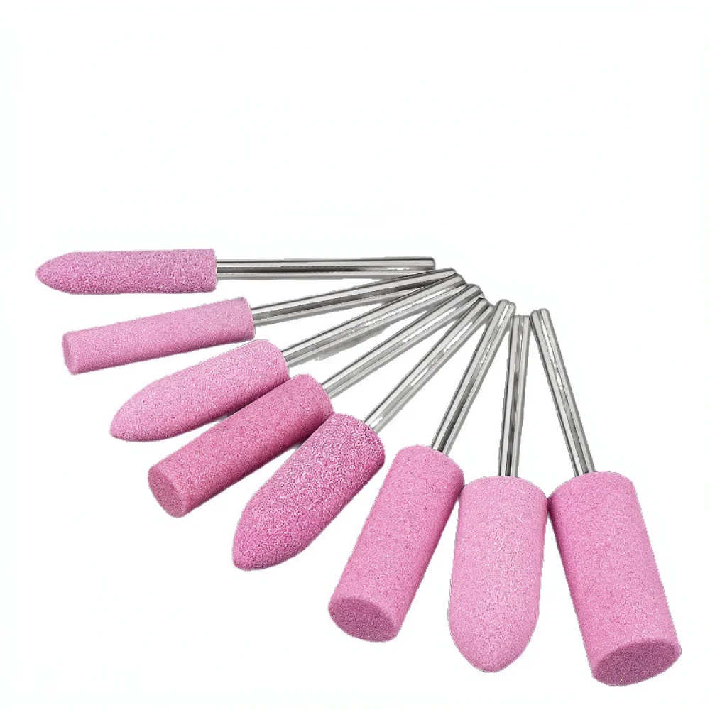Grinding Head Bits Red Corundum Mounted Point For Metal Jade Polishing Rotary Tool Abrasive Shank Crafting Accessory Kit