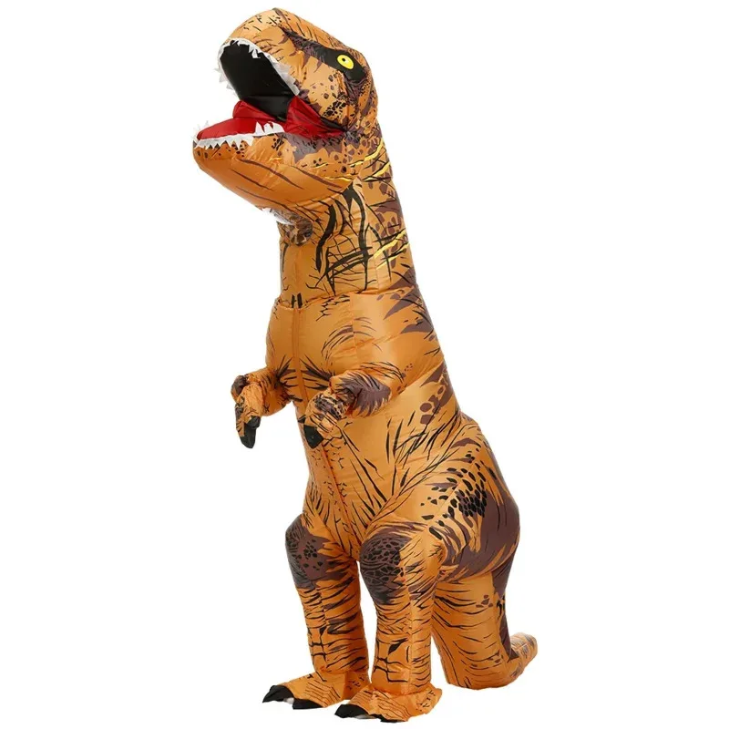 CyCosplay Raptor T-REX Kostum Dinosaurus Karnaval Dino Kostum Tiup Pesta Halloween Setelan Pertunjukan Kartun Lucu Cl DZ12