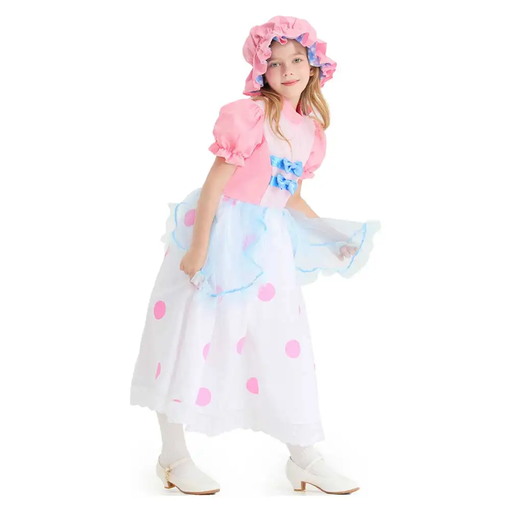 Cartoon Movie TS Costume Disguise Bo Peep Cosplay Child Girls Fantasy Skirts Hat Kid Roleplay Fantasia Outfit Children Halloween