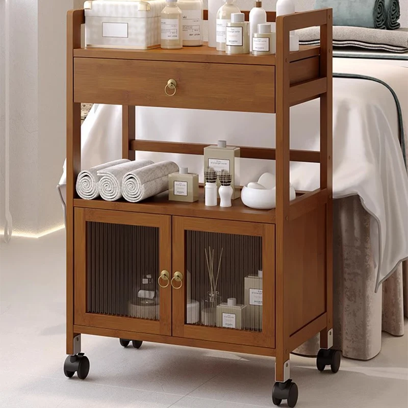 Carrito auxiliar de Spa, muebles de peluquería para salón de belleza, bandeja de peluquería de recepción, limpieza profesional de Hotel