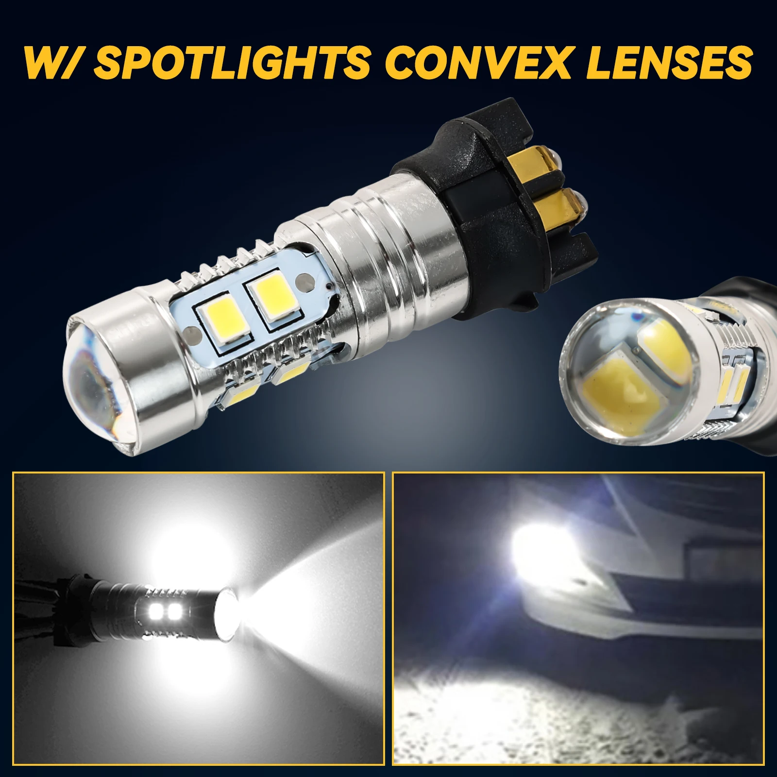 2pcs CANBUS PW24W PWY24W LED Bulbs 2835 LED Turn Signal Light DRL Daytime Lights DC 12V Universal Parking Light for Cars White view 5