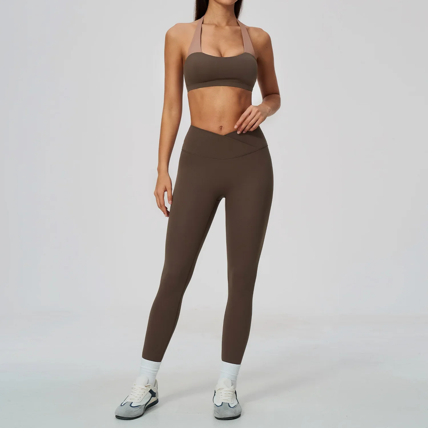 2PCS Women Tracksuit Yoga Suit Outfit Sports Set Gym Set Running Leggings Workout Clothes Sports Bra Athletic Wear Yoga Clothing