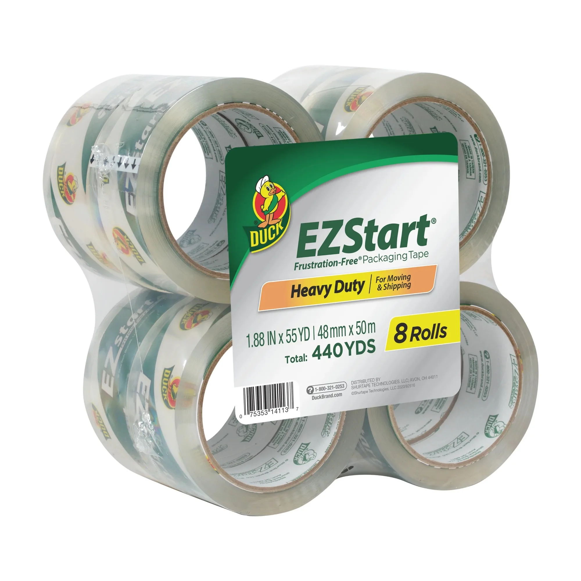 

Clear Packaging Tape, 1.88 in. x 55 yd., 8 Rolls