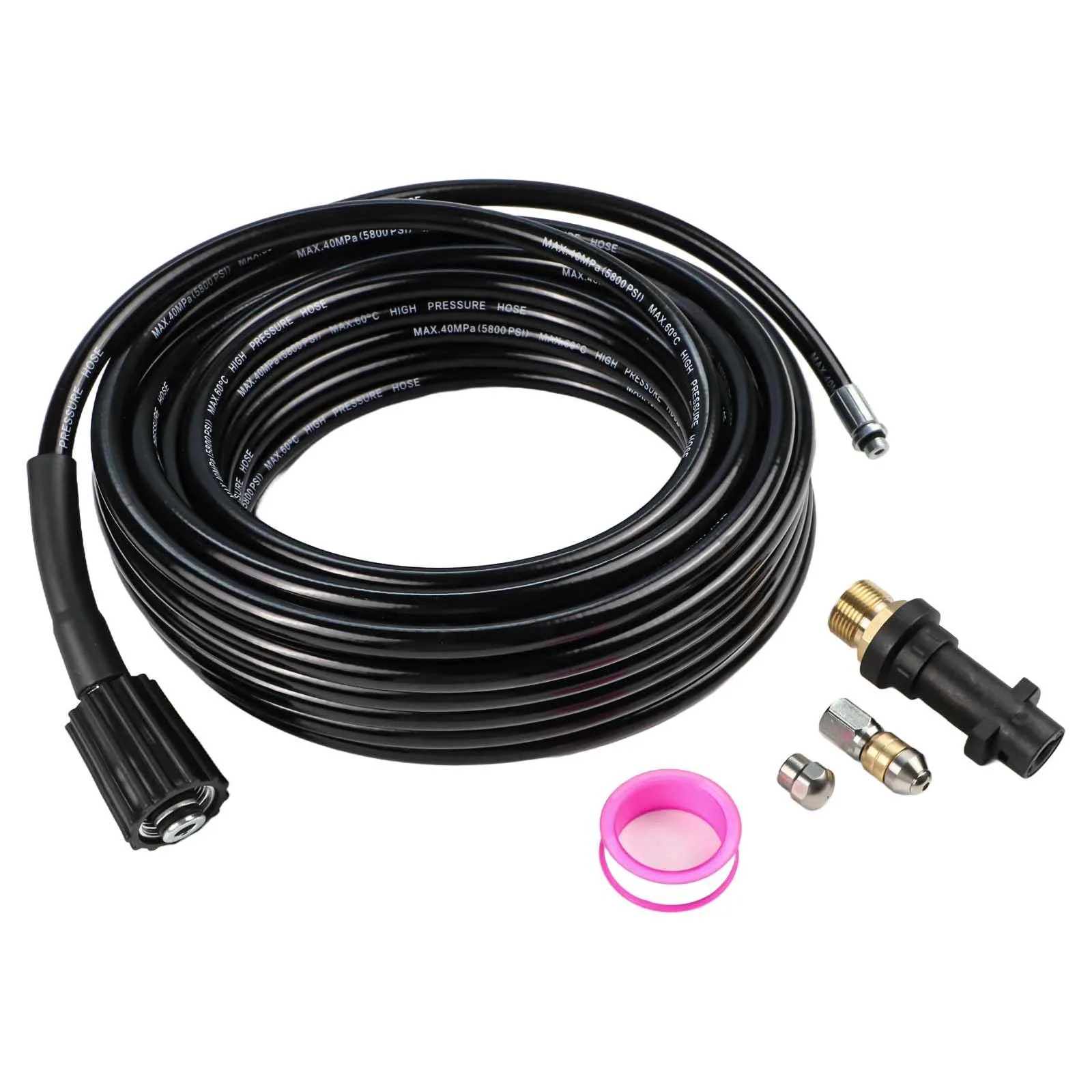 

Cleaning Accessories Pipe Cleaning Hose For High Pressure Use 5 Piece Set Easy Installation Compatible Pressure Washer Hose
