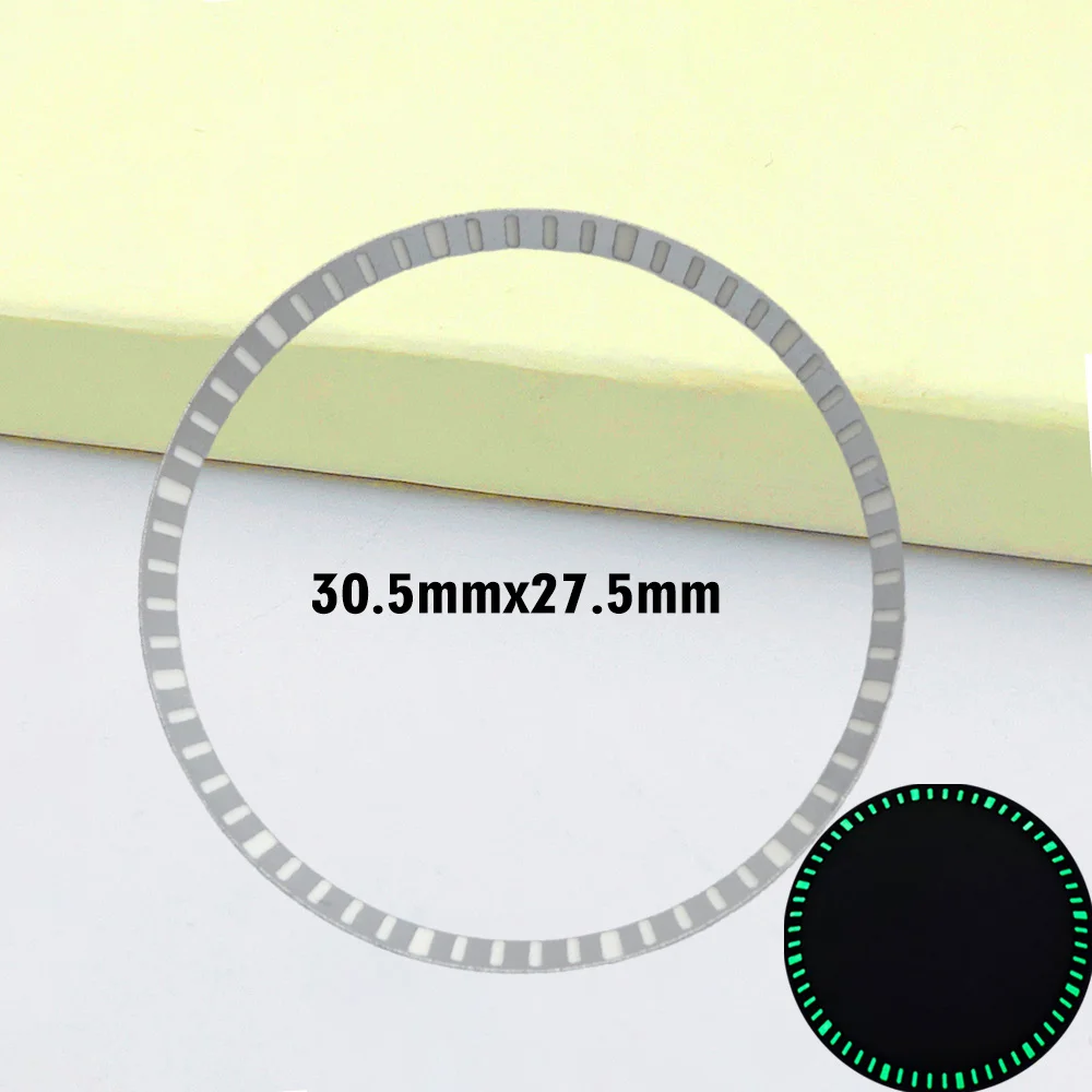 Mod SKX007 Зеленое светящееся кольцо с главой подходит для SKX007 SKX009 SPRD SKX171, внутреннее кольцо корпуса часов 30,5 мм, медное кольцо с главой частью