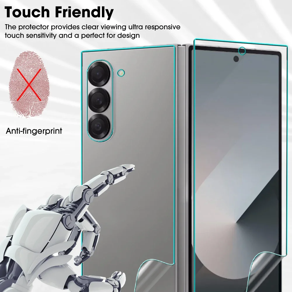 9 in 1 Clear Hydrogel Film For Samsung Z Fold 6 Fold6 Front Back Screen Protector Full Coverage Soft TPU Protective Films