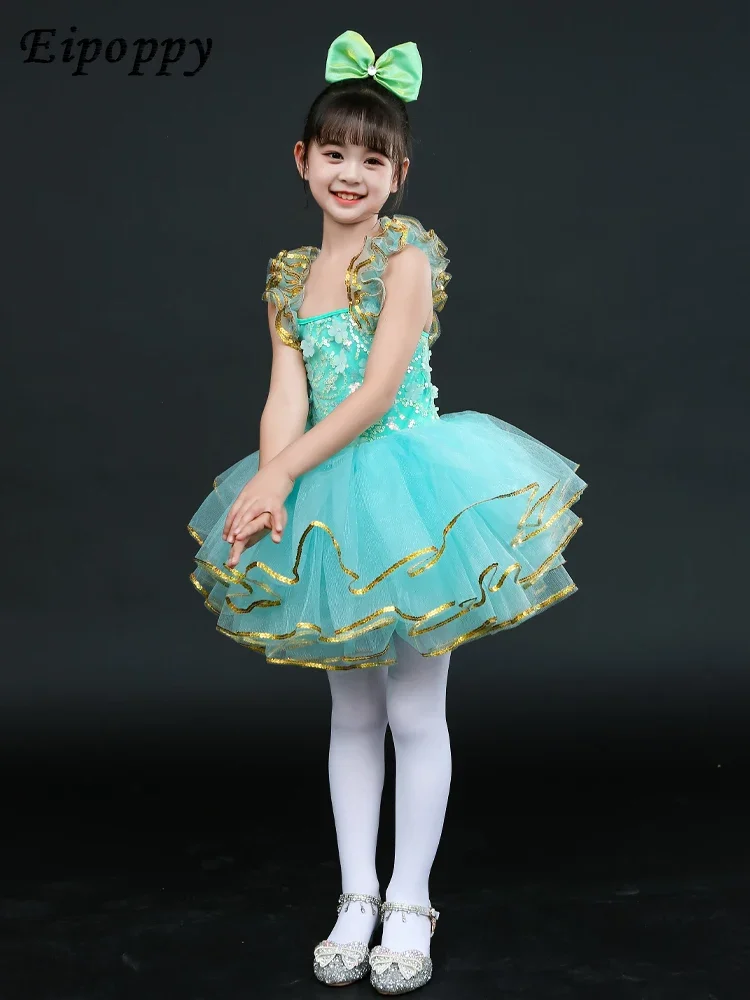 Pettiskirt Costume Girl Princess Dress Gauze Skirt Dance Ballet Performance Wear