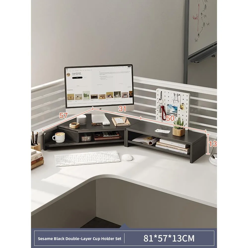 support-d'ordinateur-rongqi-avec-panneau-perfore-boite-de-rangement-de-bureau-support-d'ecran-outils-d'organisation-domestique