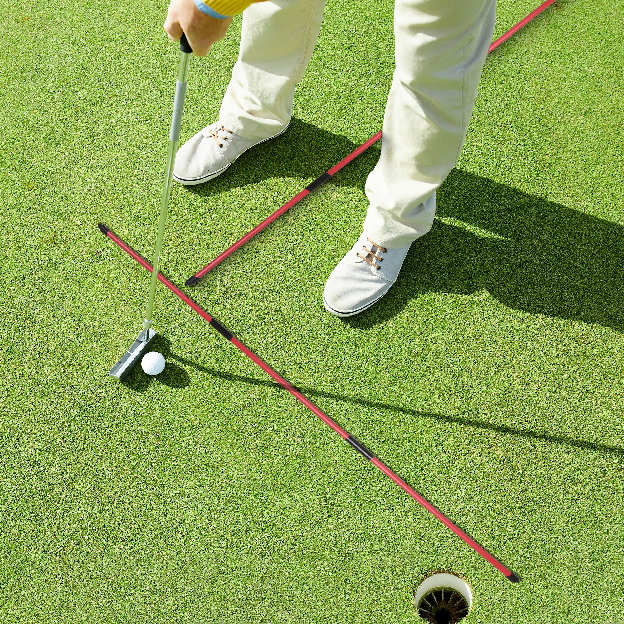 جولف محاذاة العصي 2 مجموعات 48 بوصة محاذاة ممارسة قضبان للطي 6 ألوان جولف محاذاة العصي جولف سوينغ أدوات التدريب