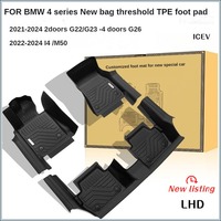 TPE Floor Mats for BMW 4 Series 2021-2024 G22/G23/G26 i4 M50 2/4Dr Waterproof Anti-Slip Custom Fit All-Weather Full Coverage