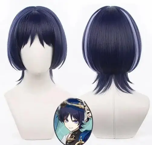 Genshin Impact Scaramouche Cosplay Wig Pre Styled Wigs Heat Resistant Synthetic Halloween for Anime Game Wanderer Cosplay Wigs