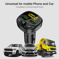 New Bluetooth-compatible FM Transmitter Wireless Radio Adapter Car Kit with Dual USB 3.0 Car Charger MP3 Player Support TF Card