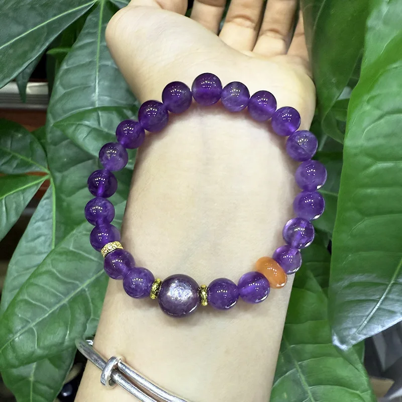 

Amethyst Bracelet Artistic Retro Ethnic Style Hand Jewelry Men and Women Fashionable Versatile
