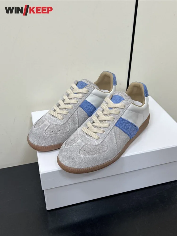 

2025 New Women Spliced Suede Sneakers Comfortable Breathable Lace Up Running Versatile Sports Shoes Walking Jogging Skateboard