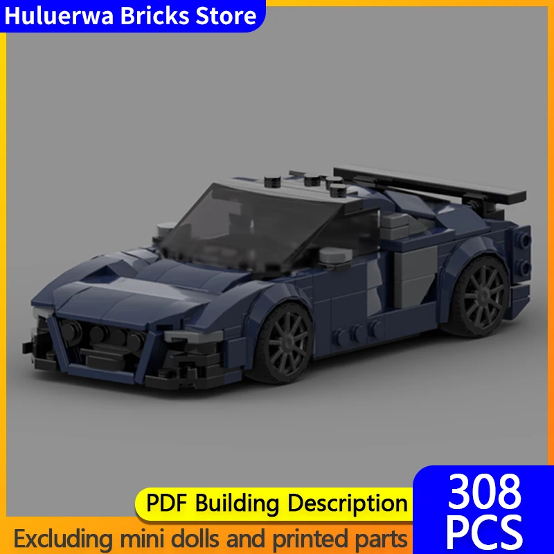 

Модель городской автомобиль MOC, строительные кирпичи R8, роскошный двухдверный суперкар, модульная технология, детские праздничные подарки, сборка игрушек, костюм