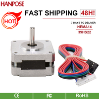 HANPOSE 1pcs Nema16 Stepper Motor  0.7A 0.2N.m 39HS22   for CNC 3D Printing Stepper Motor NEMA16