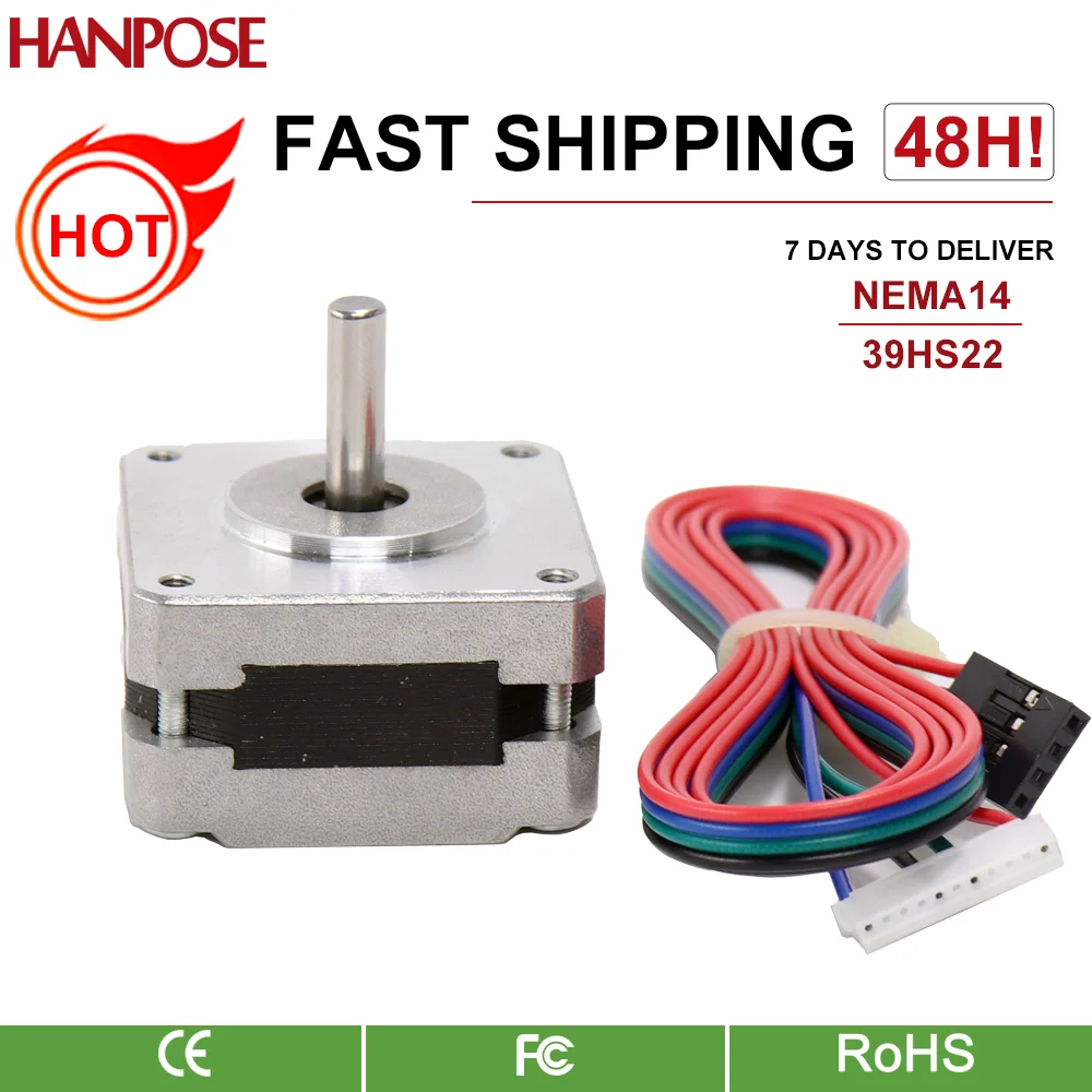 HANPOSE 1pcs Nema16 Stepper Motor  0.7A 0.2N.m 39HS22   for CNC 3D Printing Stepper Motor NEMA16