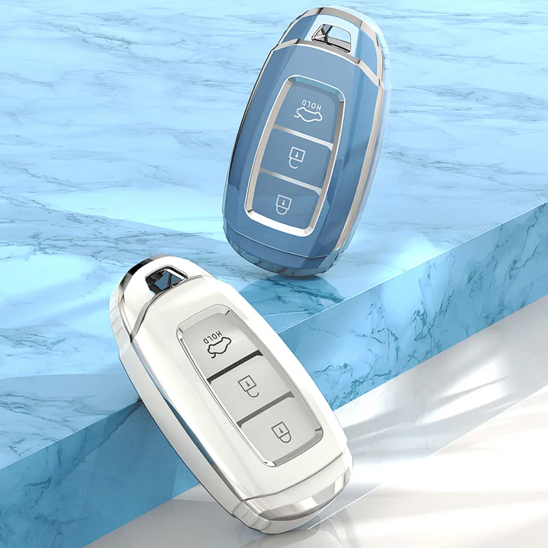 

Car Key Case Cover For Hyundai i30 ix25 Ix35 Elantra Solaris Azera Grandeur Ig TM Accent Santa Fe Palisade Encino Kona 2017 2020