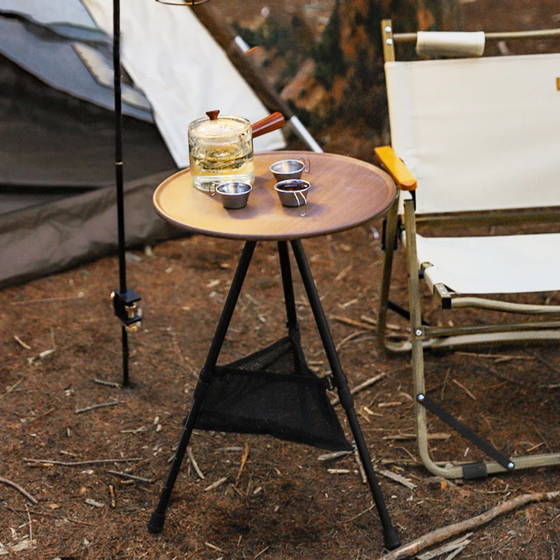 

Outdoor Furniture Portable Foldable Round Table Camping Aluminum Alloy Fishing Desk Triangular Lightweight For Travel Hiking Bbq