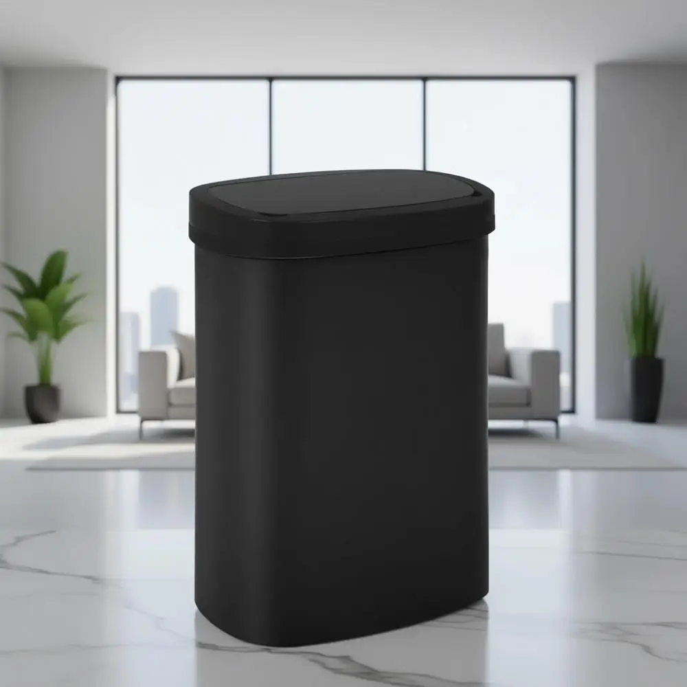 

13-Gallon Automatic Touchless Trash Bin with Odor Control - Sleek Oval Design for Kitchen, Bathroom, or Office