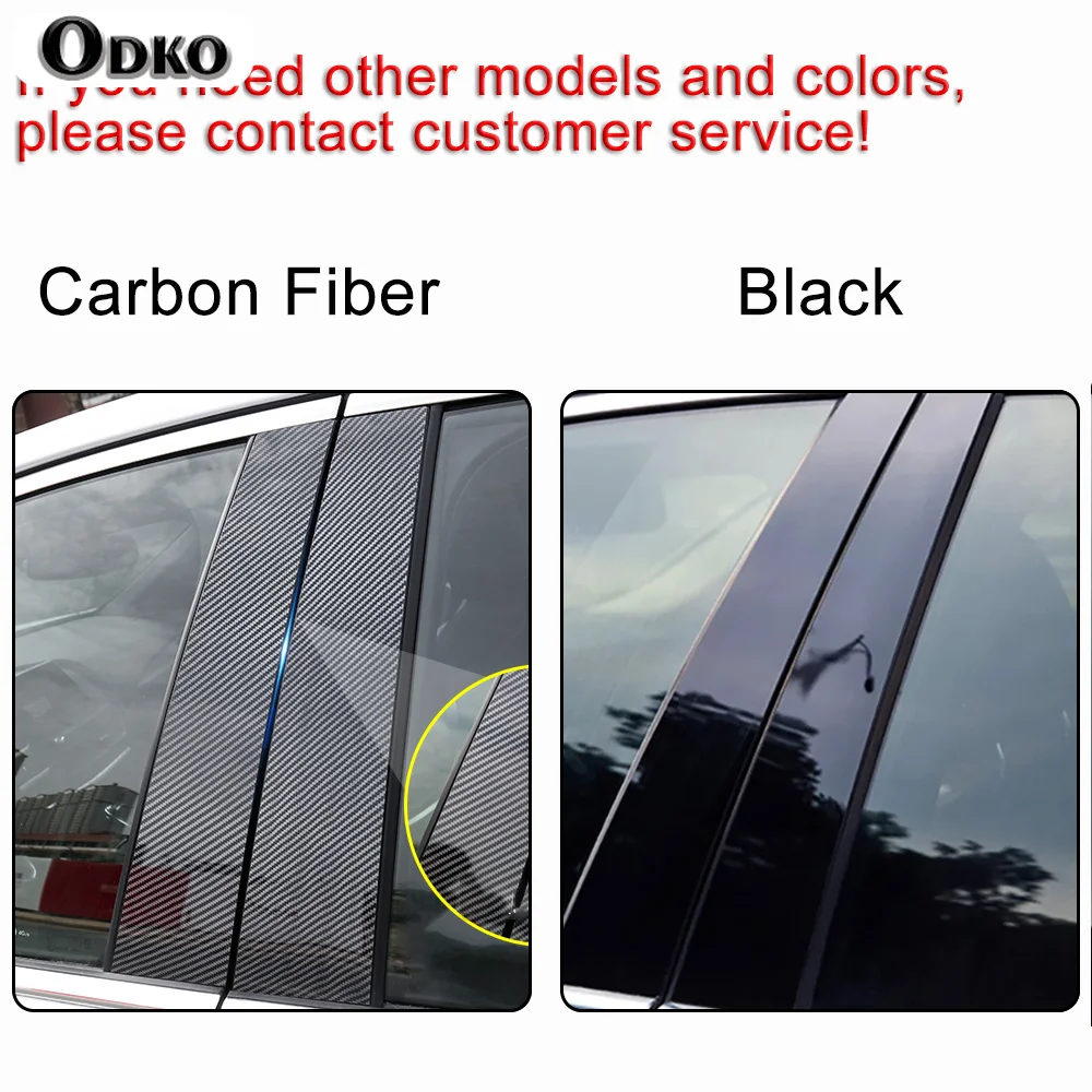 8Pcs For Nissan X-Trail Xtrail T32 2014-2021 Glossy Black/Carbon Fiber Style Car Door Window BC Pillar Post Cover Trim Sticker - view 2
