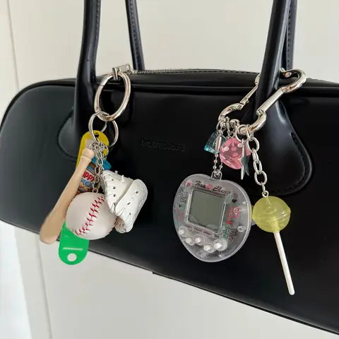 Porte-clés de console de jeu arc-en-ciel, Sophia, Kawaii, Harajuku, serrure en cristal Y2K, pendentif de sac bricolage, porte-clés vintage, mode coréenne