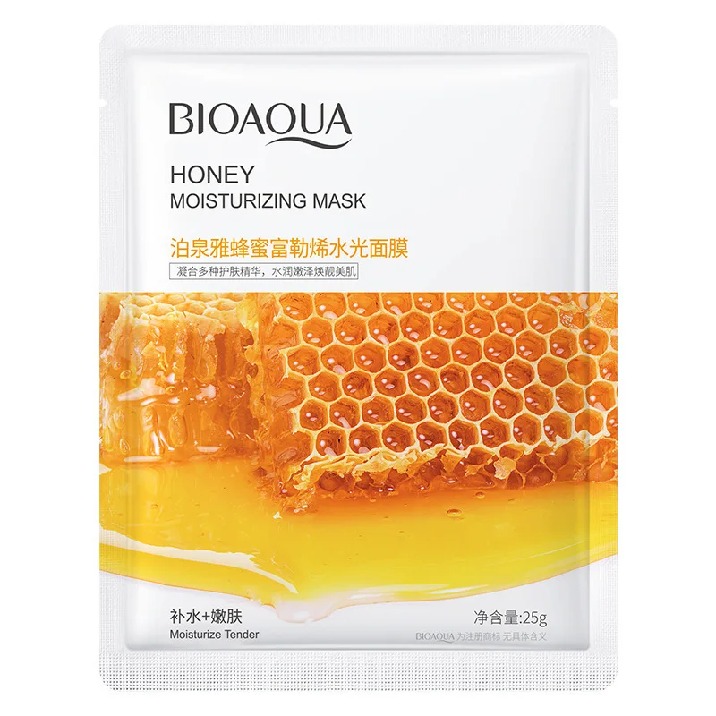 Bioaqua Honey Lemon Rose Nourishing  Face Masks Moisturizing Whitening Anti Aging Shrink Pore Skin Care Wrapped Facial Mask