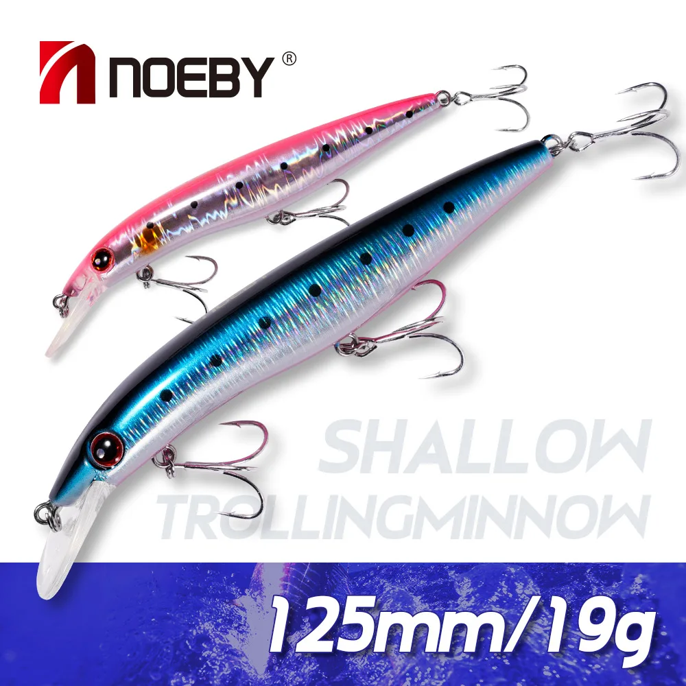 

Noeby Minnow Fishing Lure 125mm 19g Floating Wobbler Shallow Trolling High Quality Artificial Hard Bait for Sea Fishing Lures