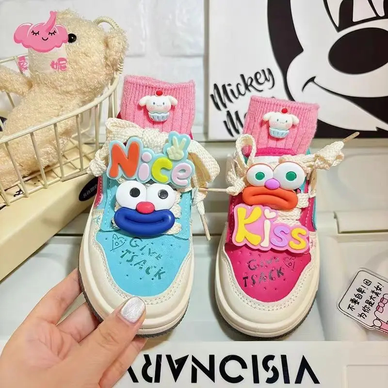 

2025 Sanrio Girls' Sneakers, Fashion Soft-Slip On Shoes, Casual Velcro Trainers for Kids