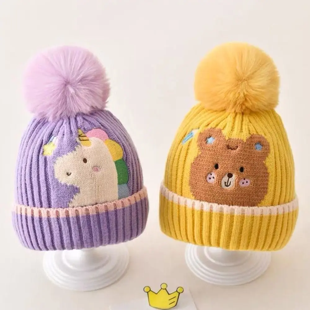 Winter Warm Wool ​​Baby Warm Hat Soft Cute Dinosaur Children Beanies Woolen Knitted Hats Infant