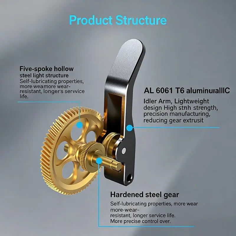 Metal Gear All-Metal RNC Nano-Coated Hardened Steel Gear Wear Resistant For Bambu Lab A1/P1/X1 Series