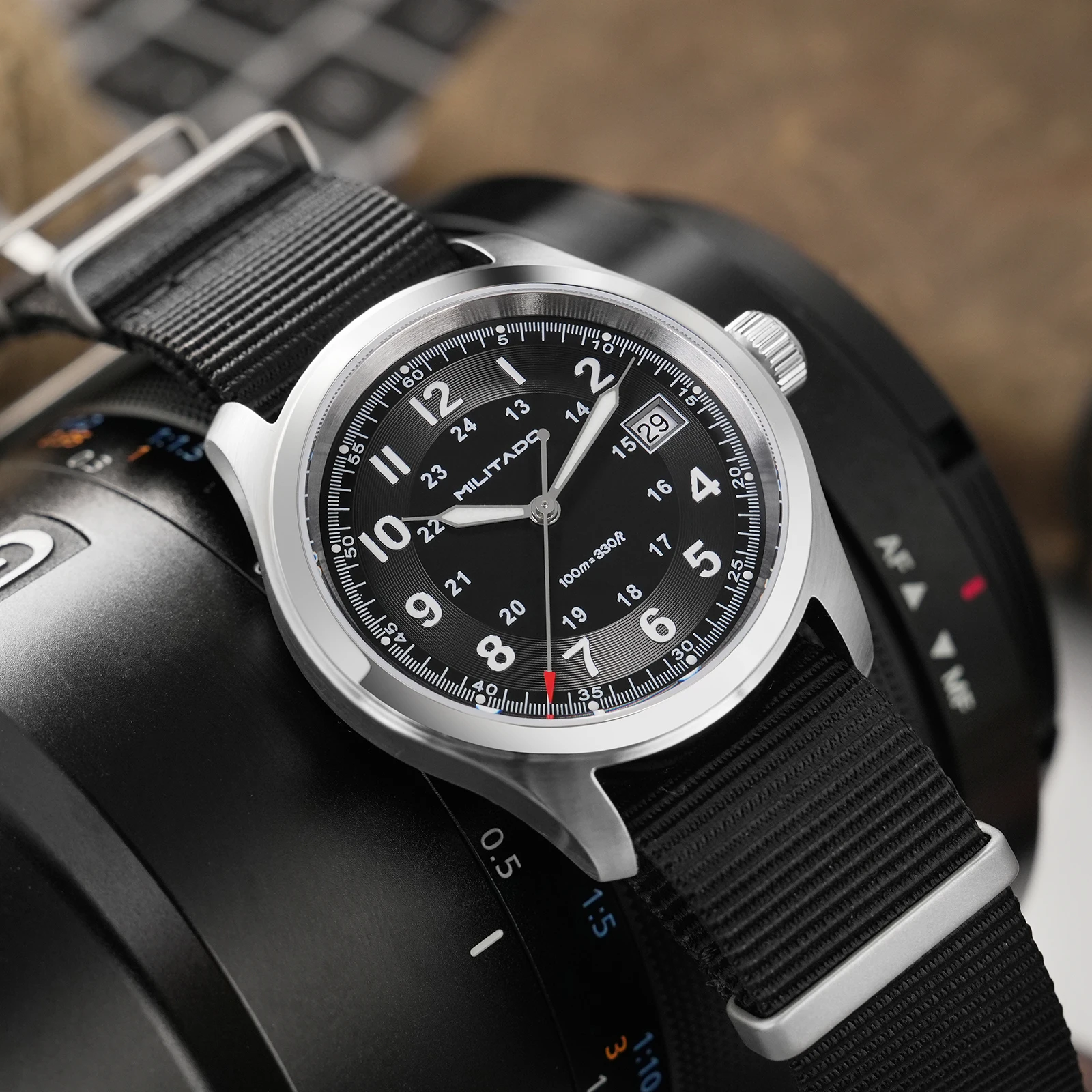 Militado ML08 Vintage Quartz Watch Date Ronda 515 Movement Sapphire Crystal Bgw9 Luminous 100M Waterproof 38Mm Wrist Watch Man
