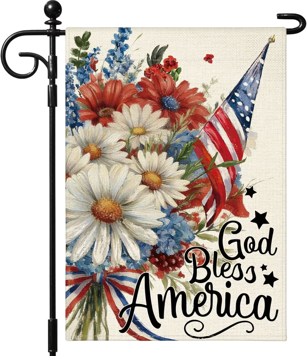 Artscope Patriotic 4th of July Garden Flag 12x18 Inch Double Sided for Outside, God Bless America Memorial Day Independence  ZZM