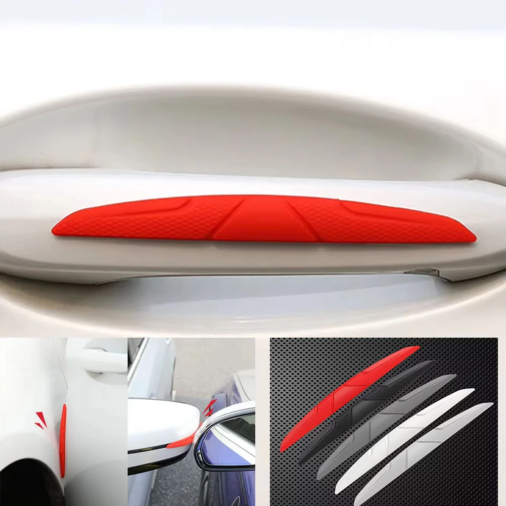 Car Door Edge Anti-collision Protector Bar Stickers Silicone Car Side Protection Guards Rear View Mirror Cover Protection Strip