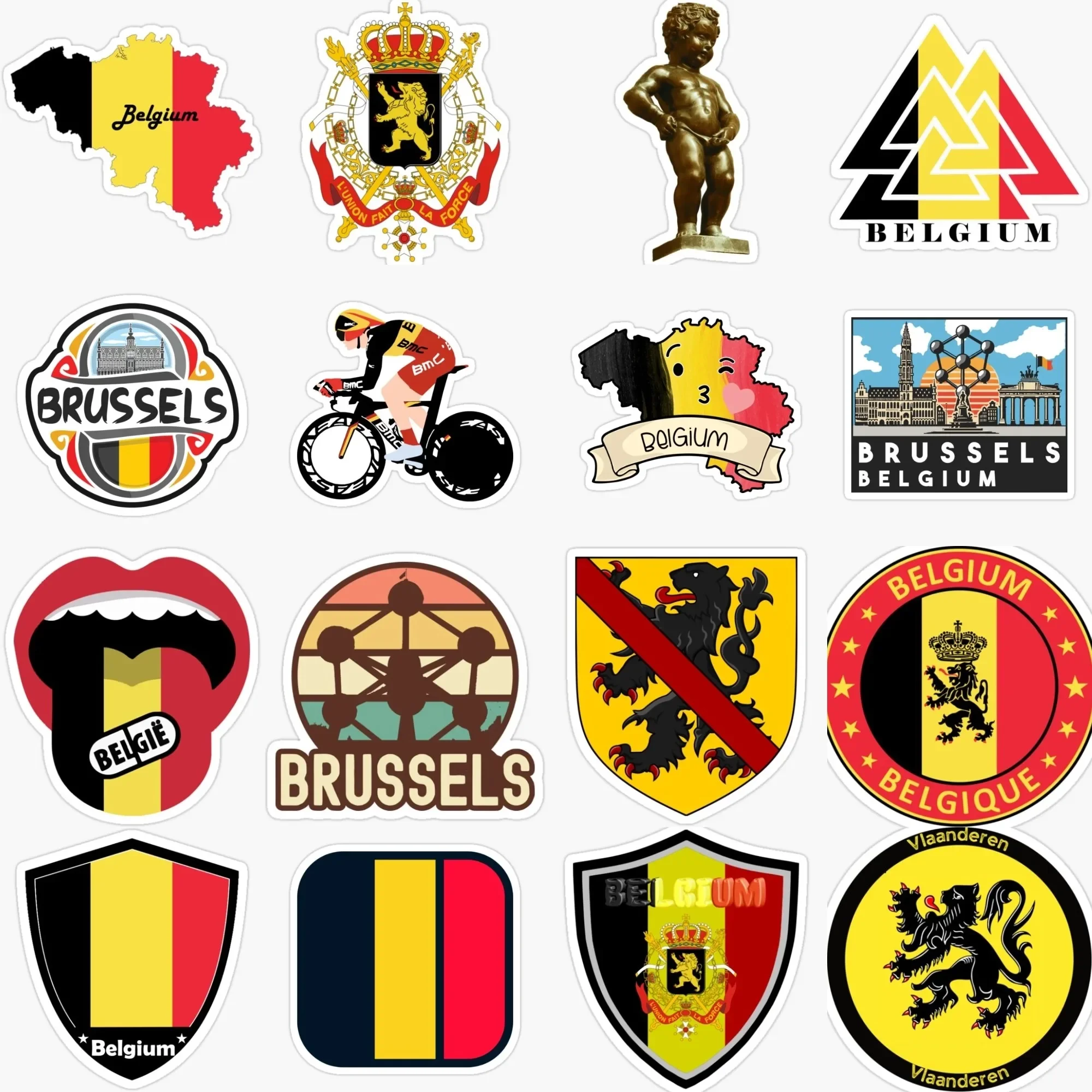 

Belgium B Flag Map Lion Emblem Creative PVC Sticker for Decorate Car Motorcycle Van Fridge Wall Racing Decal Accessories